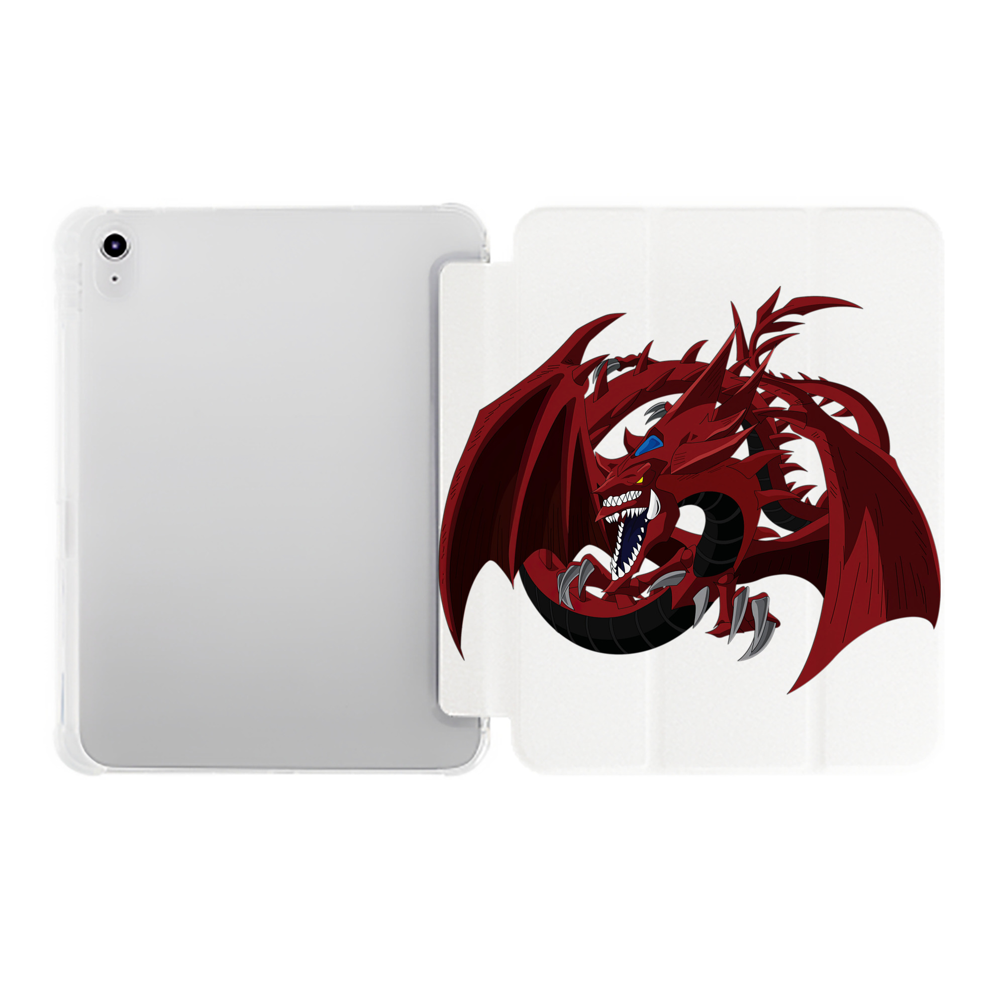 （画像用） 遊☆戯☆王 Yu-Gi-Oh! IPad ケース ペン収納付き 三つ折りスタンド PUレザー×シリコン 対応機種9.5/10.5/10.9インチ